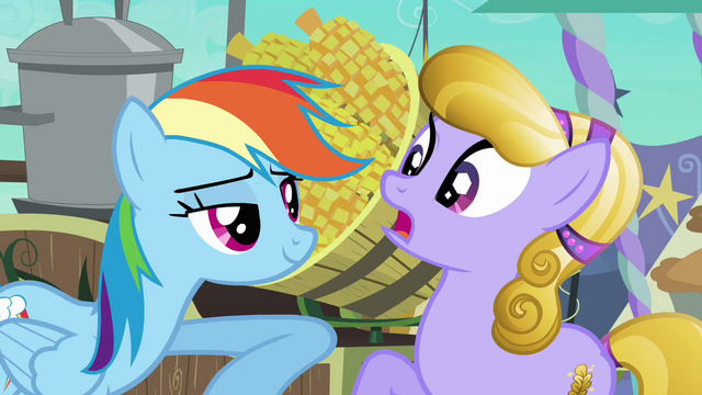 File:Rainbow Dash harasses Amber Waves S3E01.png