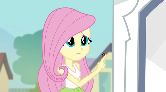 File:Fluttershy with ladybug EG2.png