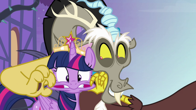 File:Twilight and Discord "you totally deserve it" S4E01.png