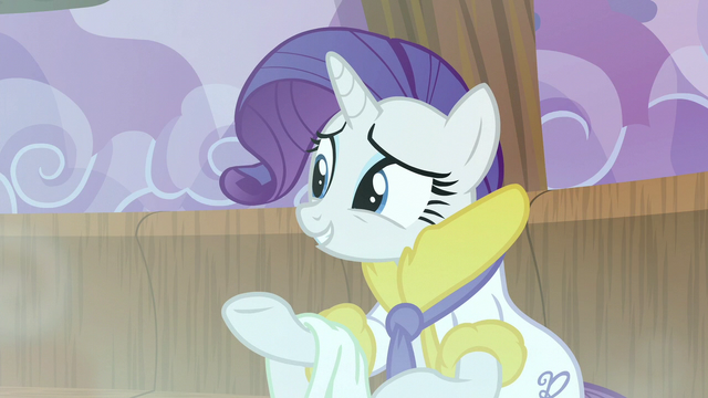 File:Rarity 'quite certain she'll be along any moment' S6E10.png