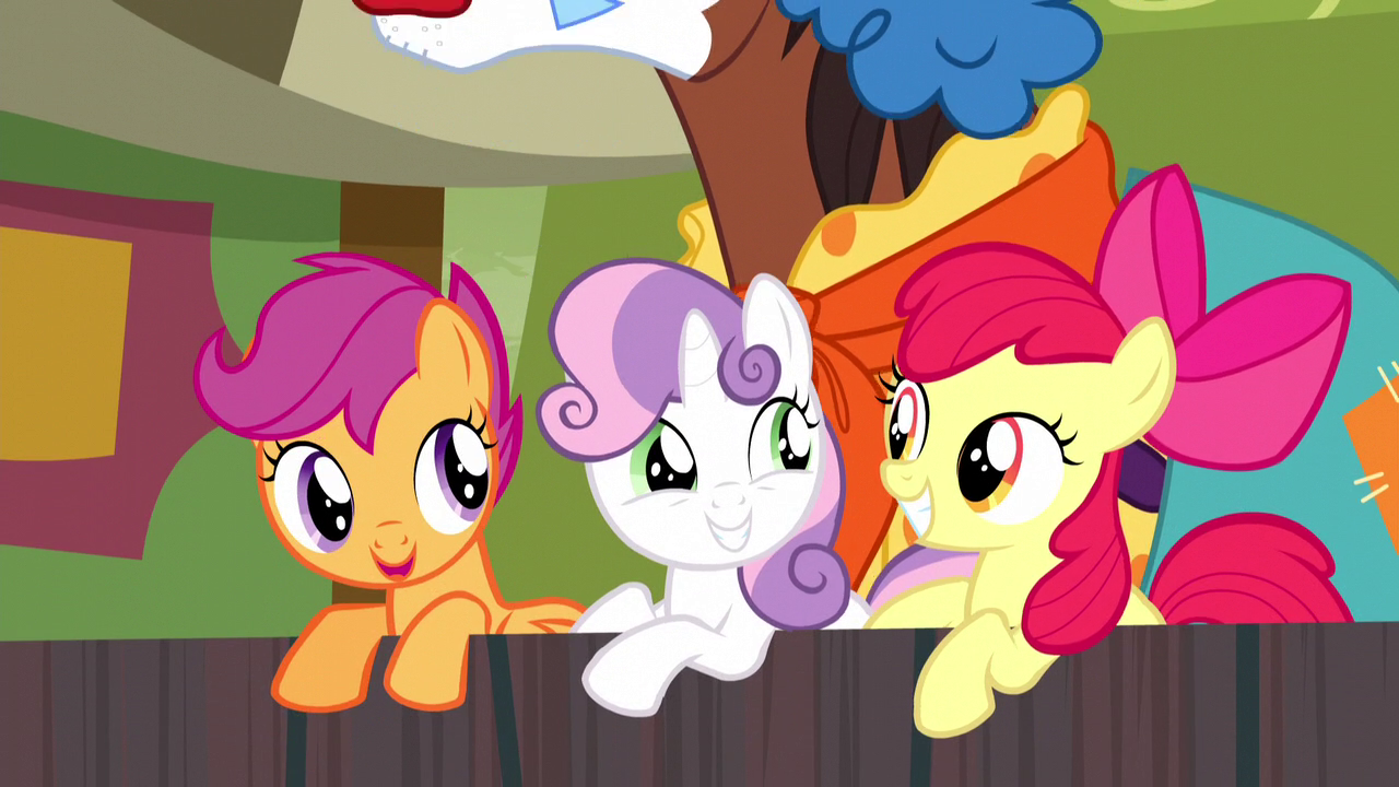 Image - Cutie Mark Crusaders smiling S5E6.png  My Little 