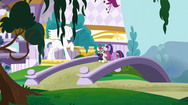 File:Twilight and Moon Dancer on a bridge S5E12.png