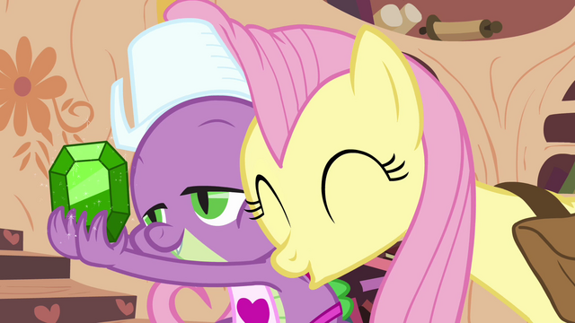 File:Fluttershy nuzzles Spike S03E11.png