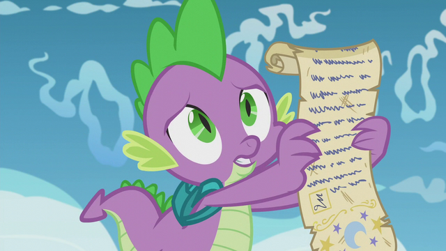 File:Spike shows the scroll to Twilight S5E25.png