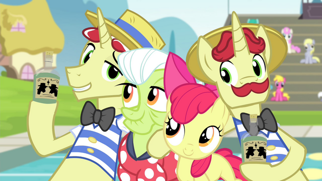 File:Flim and Flam next to Apple Bloom and Granny S4E20.png