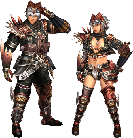 File:FrontierGen-Kuryusu Armor (Blademaster) and Ku-oto Armor (Gunner) Render 2.png