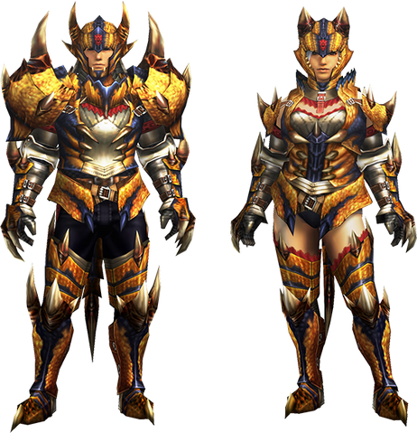 File:MH4U-Tigrex Rare Relic Armor (Blademaster) Render 001.png