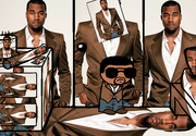 A young Kanye stands in his Kanye