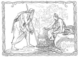 Odin og Völven by Frølich