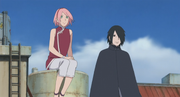 Sasuke e Sakura observam o Time Konohamaru.png