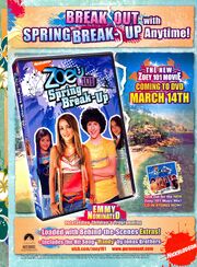 Zoey 101 Spring Break-up DVD print ad NickMag March 2006