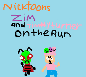 Nicktoons Zim and Timmy Turner on the run