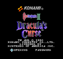 Castlevania III Title Screen