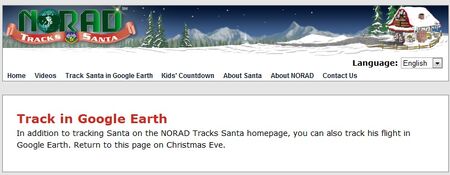 NORAD Tracks Santa - Google Earth - 2010 Before Xmas Eve