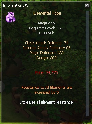 Elemental Robe Stat pic
