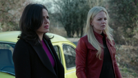 4x19 Regina Mills Emma Swan voiture jaune pneu crevé loup destin