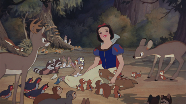 Fichier:Blanche-Neige et les Sept Nains (Disney) 1937 animaux forêt fin scène séquence chanson Un Sourire en Chantant.png