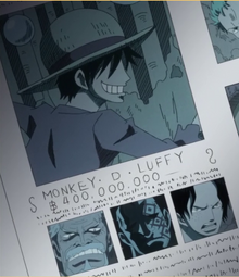 Ace, Dragon, Garp, Luffy. Noticiário no Jornal