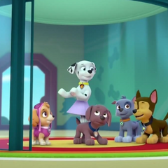 pups bark with dinosaurs