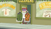 Carl picks up from the dry clearners