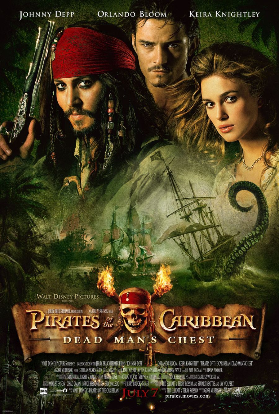 「Pirates of the Caribbean: Dead Man's Chest poster」の画像検索結果