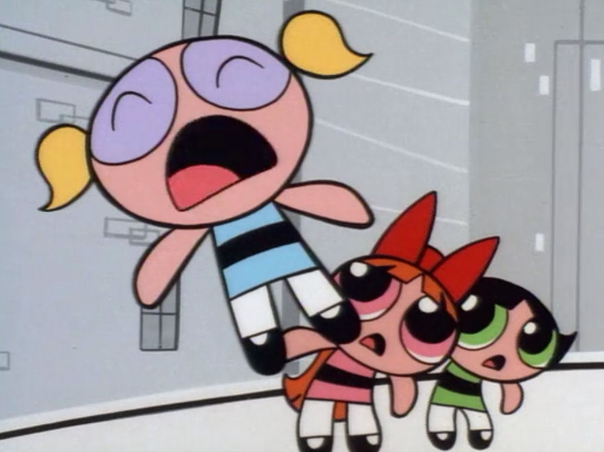Image - Bubbles screaming; Blossom & Buttercup are shocked ...