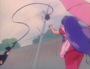 Kurumi grabs Shampoo's delivery box