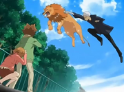 Ryohei golpea a un león.png