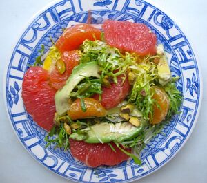 Mixed citrus avocado salad plate