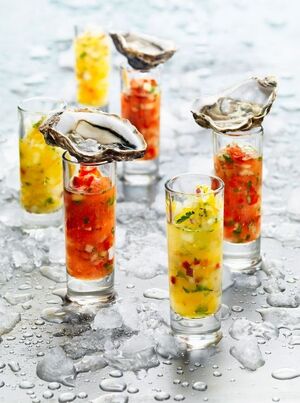 Vodka oyster shooters