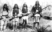 Apache chieff Geronimo (right) and his warriors in 1886
