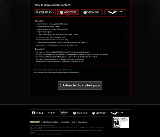 File:RE0HD IGTSC DLC Code page (XBOne).png