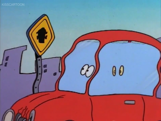 File:Driving Mrs. Wolfe, Rocko's car hits another hydrant and floods.png