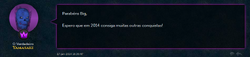 Refer to caption. The post has a purple background, and the words "Moderador local" (Portuguese for "Local Moderator") appear below the moderator's name and chat head.