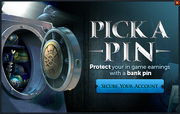 Bank PIN reminder popup