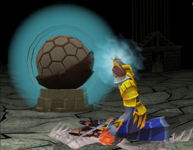 Saradomin com a Pedra de Jas.png