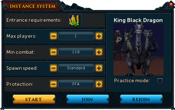 Instance creation interface
