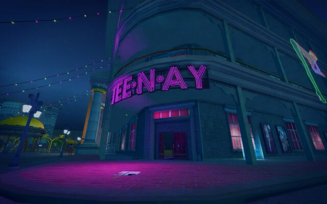 File:Tee'N'Ay in Saints Row 2 - exterior entrance at night.jpg