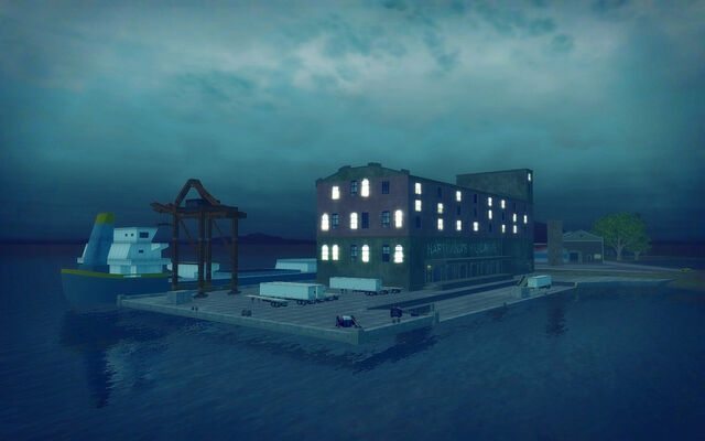 File:Fox Drive in Saints Row 2 - Hartmann's Hardware from sea.jpg