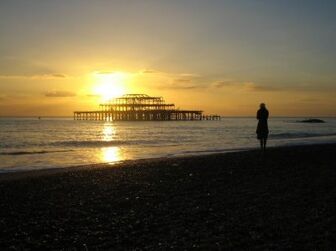 BrightonPierBurnedSunset1