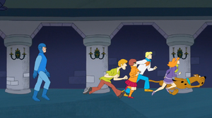 Gang and Butler 3000 in retro chase