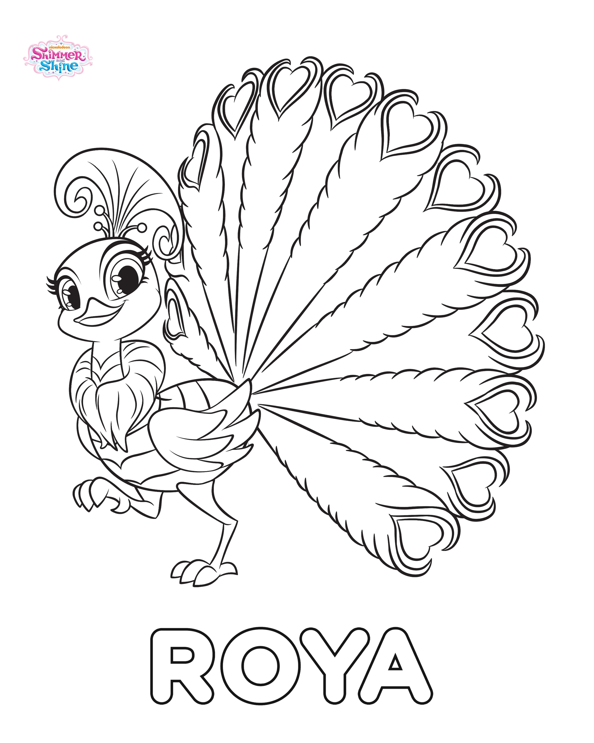 Image - Roya the Peacock Shimmer and Shine Coloring Page.png | Shimmer