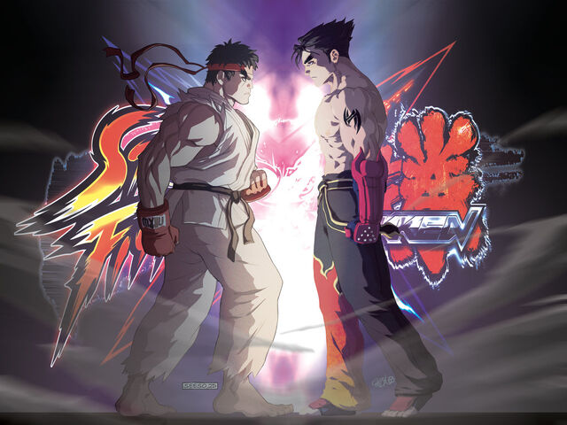 File:And-so-they-finally-clash-tekken-street-fighter-ryu-jin-kazama-lastscionz-chamba-jeffery-cruz.jpg