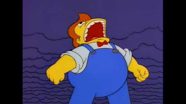 File:LardLadRoarsInAngerBecauseHomerStoleHisColossalDonut.png