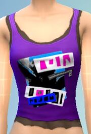 YfTop TankSheerPunk DecalsPurpleBlack