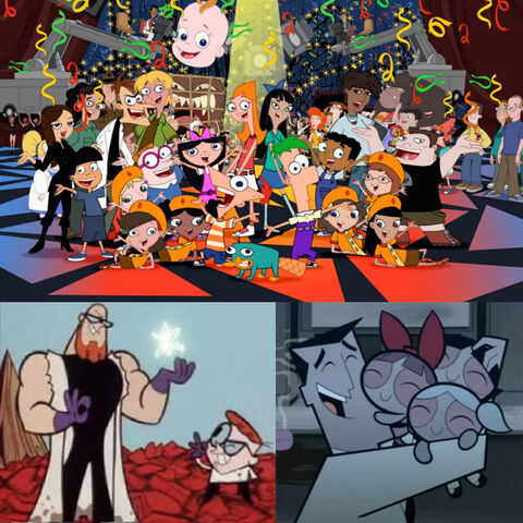 File:Phineas and Ferb, Dexter and Powerpuff Girls Card.jpg