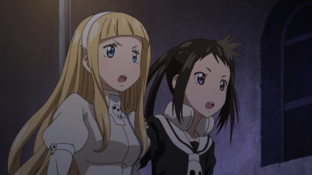 File:Soul Eater NOT Episode 10 HD - Anya and Tsugumi hear an explosion.png