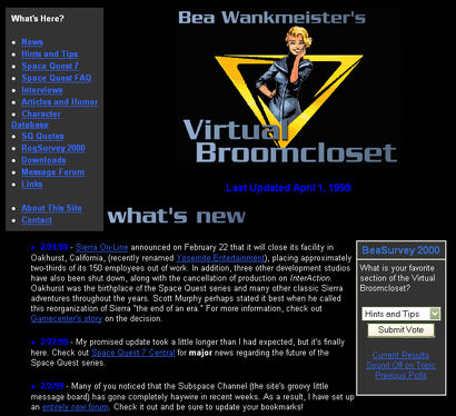 Virtual broomcloset early 1999