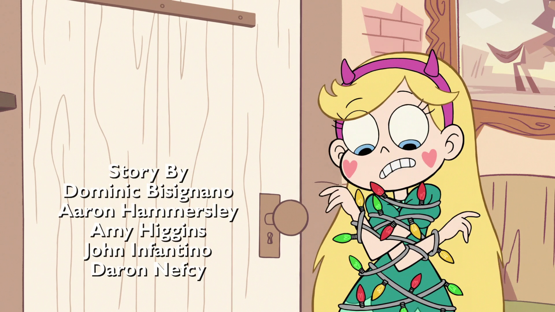 S2E19 Star Butterfly tangled in Christmas lights