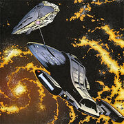 Voyager fires at trabe